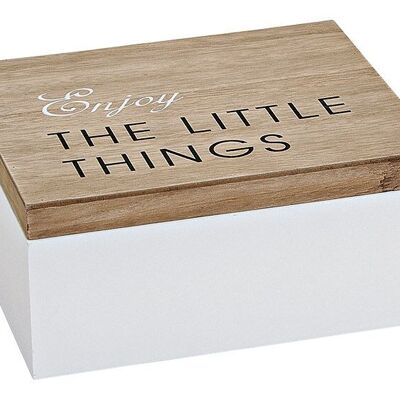 Caja de almacenamiento Little Things de madera, 22 x 18 x 10 cm. De ancho