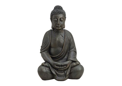 Buddha sitzend in braun aus Poly, 32x52x25 cm