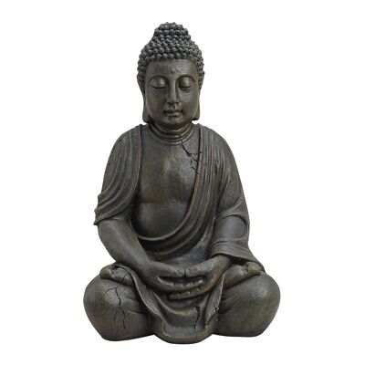 Buddha sitzend in braun aus Poly, 32x52x25 cm