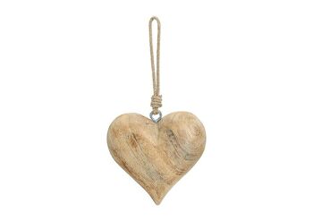Coeur de suspension en bois brun, 12 cm