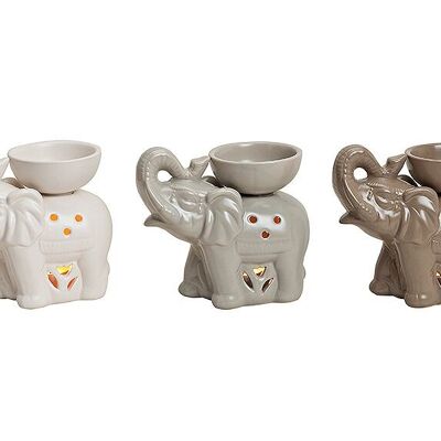 Ceramic elephant fragrance lamp, 3 assorted, W16 x D8 x H14 cm