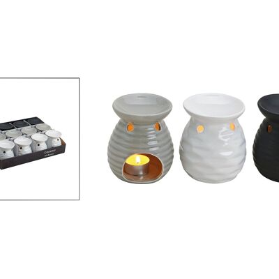 Lámpara aromática de cerámica, 6 unidades surtidas (an/al/pr) 11x10x11 cm