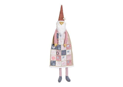 Adventskalender Nikolaus aus Textil Beige, Pink (B/H/T) 47x130x4cm