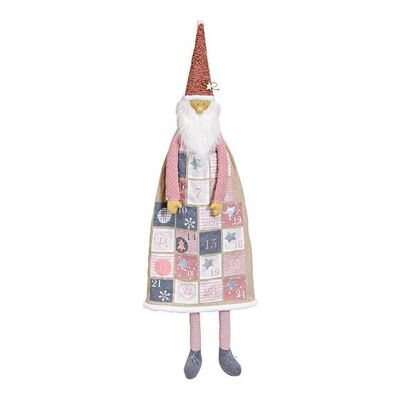 Adventskalender Nikolaus aus Textil Beige, Pink (B/H/T) 47x130x4cm