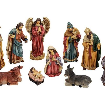 Set statuine per presepe in poli colorato set da 10, 7-21 cm