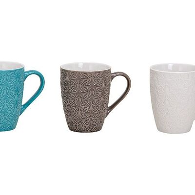 Tazza in ceramica multicolore 3 volte, (L / A / P) 11x10x8cm 250ml