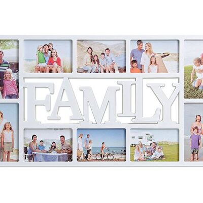 Cornice portafoto di famiglia per 10 foto, in plastica, L71 x H36 cm