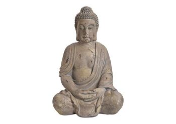 Bouddha en gris magnésie (L / H / P) 44x67x35cm