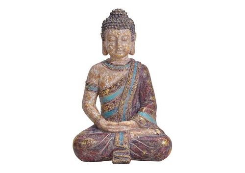 Buddha aus Poly Bunt, gold Glitter (B/H/T) 25x38x19cm