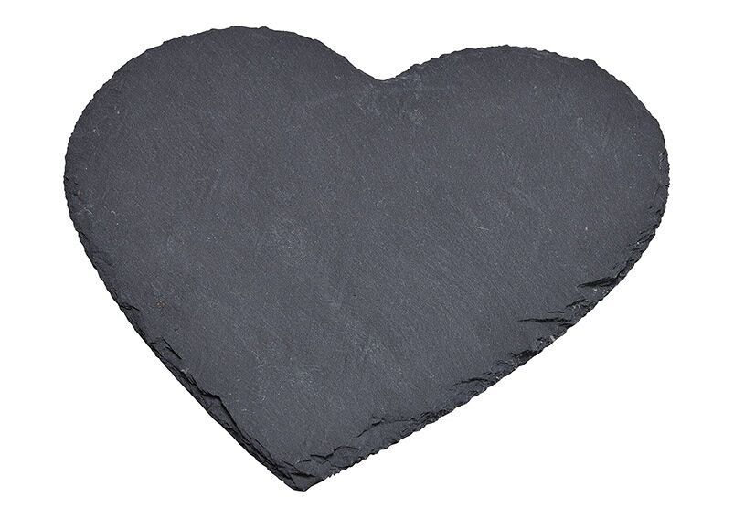 Black slate heart plate (W / H) 20x20cm
