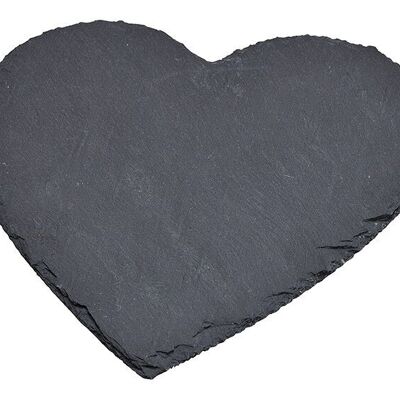Assiette coeur ardoise noire (L / H) 20x20cm