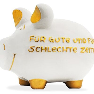 Spardose KCG Mittelschwein, Für gute und für schlechte Zeiten Mittel, aus Keramik (B/H/T) 17x15x15 cm