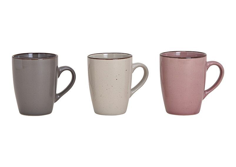 Tazza in ceramica tinta unita, 3 volte, (L / A / P) 11x10x8cm 300ml