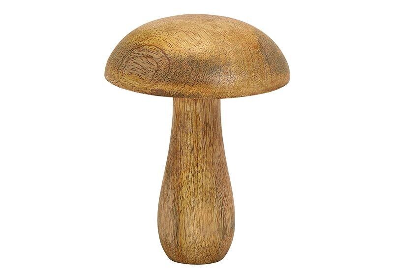 Pilz aus Mangoholz Braun (B/H/T) 11x15x11cm