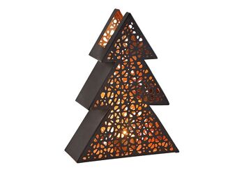 Lanterne sapin de Noël en métal noir (L/H/P) 19x25x8cm