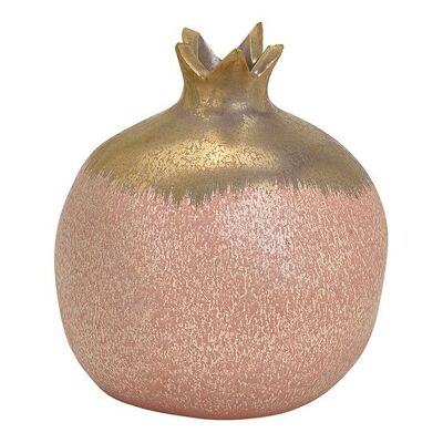 Jarrón granada de cerámica rosa/rosa, dorado (An/Al/Pr) 11x12x11cm