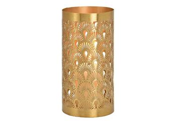 Lanterne en métal doré (L/H/P) 10x20x10cm