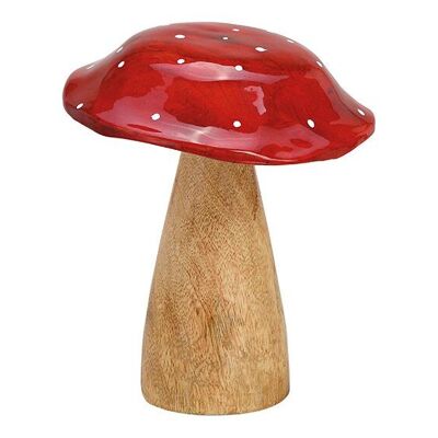 Pilz aus Mangoholz Rot, braun (B/H/T) 15x18x15cm