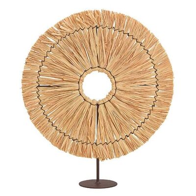 Raphia sun stand, natural metal (W / H / D) 31x36x8cm