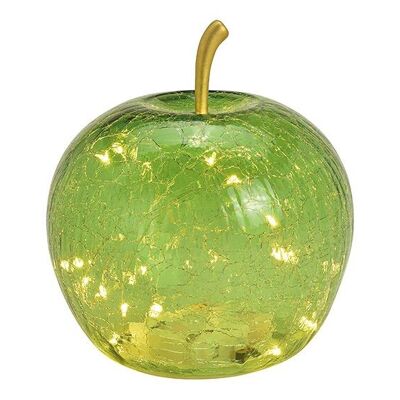 Manzana con 20 LEDs con temporizador de cristal verde claro (An/Al/Pr) 16x17x16cm
