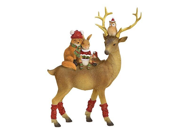 Hirsch aus Poly Bunt (B/H/T) 20x25x8cm