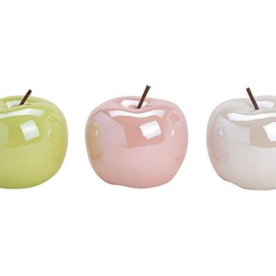 Cerámica verde manzana, rosa, blanco triple, (An / Al / Pr) 13x13x13cm