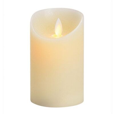 Candela LED, luce tremolante, con timer per cera, crema (L/A/P) 7,5x12,5x7,5 cm