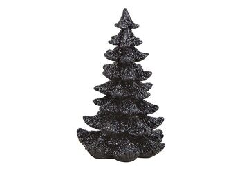 Sapin de Noël en poly noir (L/H/P) 10x16x10cm