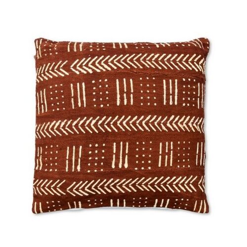 African Mudcloth Pillow Brown - MD010