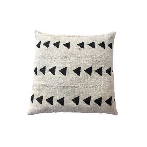 African Mudcloth Pillow White - Cushion MD003