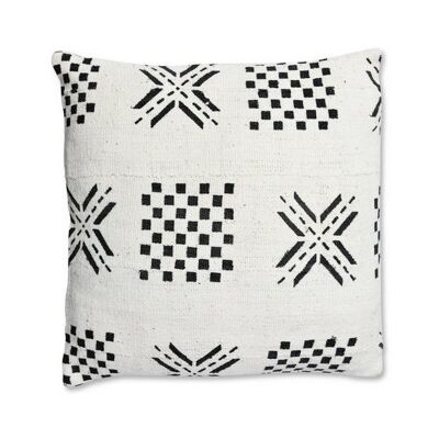 Oreiller Pagne Africain Blanc - Coussin MD006