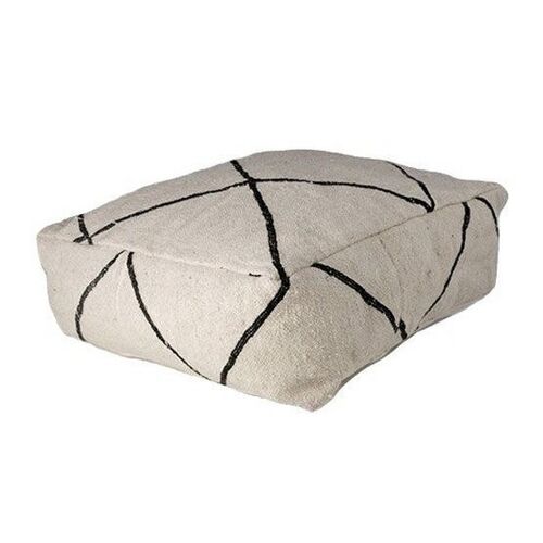 Housse de Pouf Beni Ourain Kilim seule - Blanc et Noir