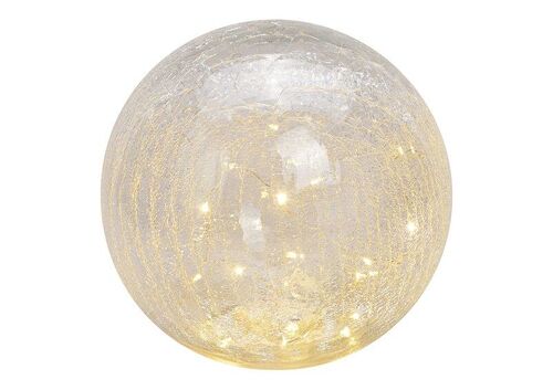 Lichtkugel mit 25er LED, mit Timer aus Glas Transparent Ø25cm