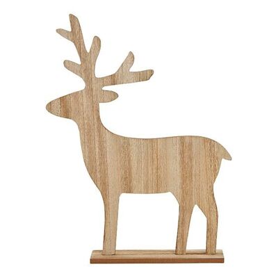 Support de cerf en bois marron (L/H/P) 33x44x5cm