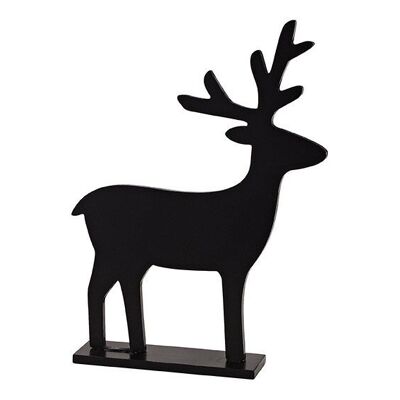 Support de cerf en bois noir (L/H/P) 24x32x5cm