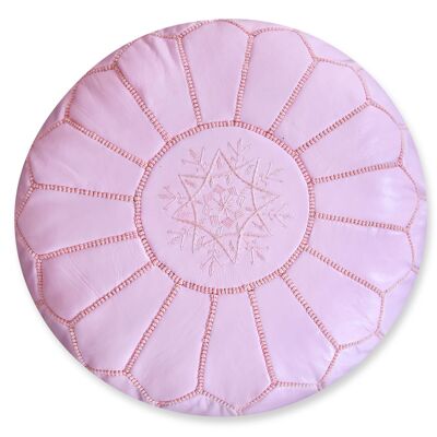 Puf Marocain en Cuir Housse Rose