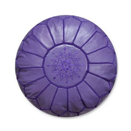 Moroccan Leather Pouf Purple cover