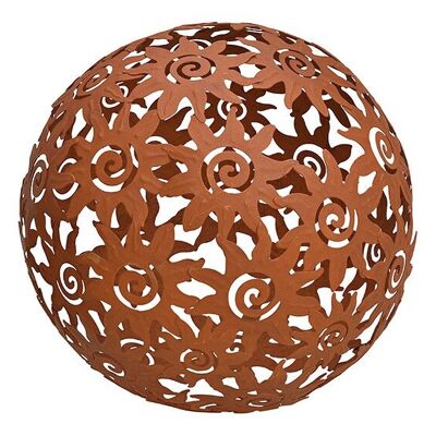 Bola decorativa de sol de metal marrón Ø24cm