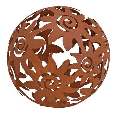 Bola decorativa de sol de metal marrón Ø14cm