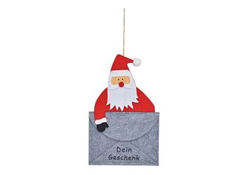 Portefeuille suspendu du Père Noël, votre cadeau, en feutre gris, rouge (L/H) 23x37cm