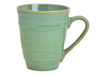 Mug Jumbo en faïence verte (L/H/P) 14x12x10cm 500ml