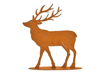 Support pour cerf, finition rouillée, en métal marron (L/H/P) 27x30x5cm