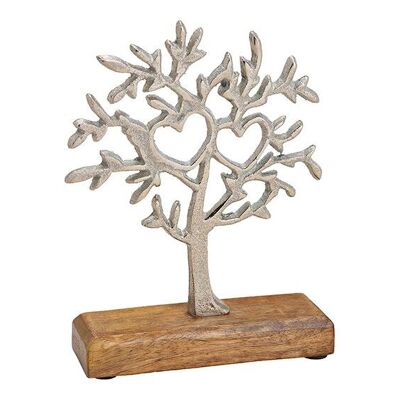 Supporto per albero in legno di mango, metallo argentato (L/A/P) 15x20x5 cm