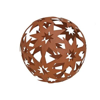 Bola decorativa en forma de estrella, de metal marrón Ø14cm