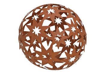 Boule, décor étoile, en métal marron Ø18cm