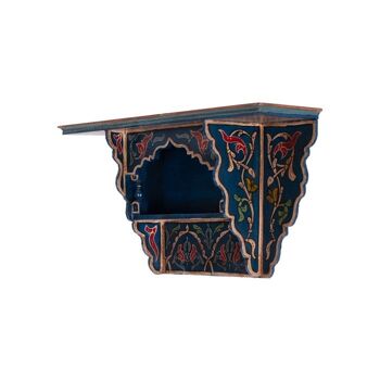 Etagère marocaine suspendue en bois - Bleu Vintage - 48 x 26 x 10 cm 2