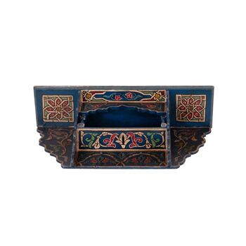 Etagère marocaine suspendue en bois - Bleu Vintage - 48 x 26 x 10 cm 3