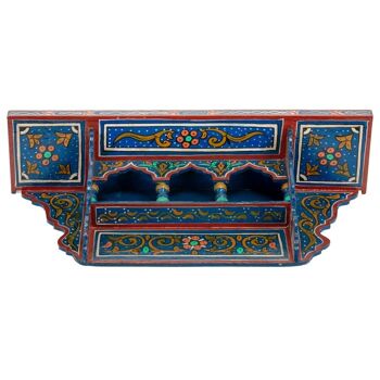 Etagère marocaine suspendue en bois - Darl Blue - 48 x 26 x 10 cm 2