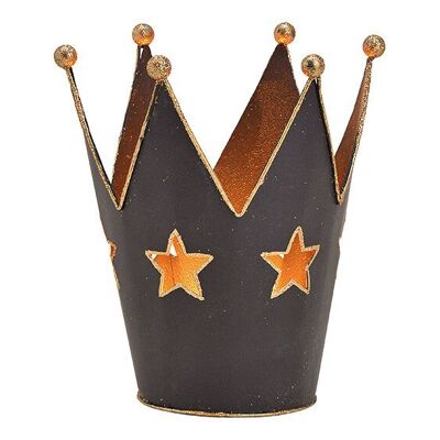 Corona de farol, decoración de estrellas de metal negro (An/Al/Pr) 11x13x11cm