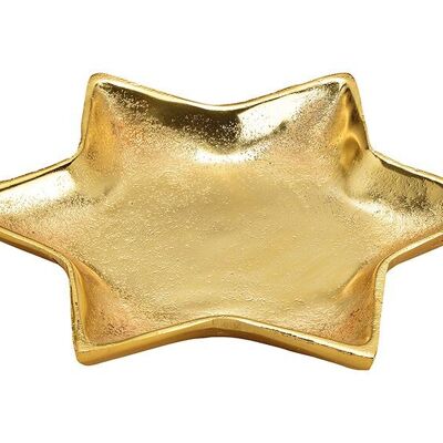 Plato decorativo estrella de metal dorado (An/Al/Pr) 21x21x2cm